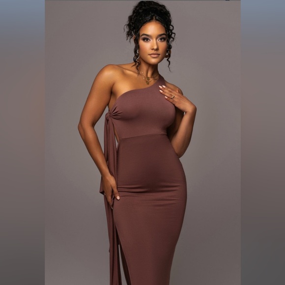 JLUXLABEL Chocolate Out Of Mind One Shoulder Dress Hot - Picture 6 of 11